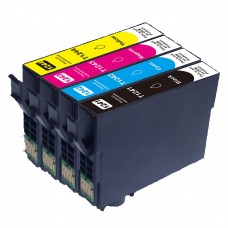 4 Ink Remanufactured Ink Cartridges Value Pack (BK/C/M/Y) for Epson T124