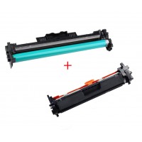 2Pack  (CF217A + CF219A) (Toner + Image Drum) New Compatible for HP17A Black Toner Cartridge -with chip