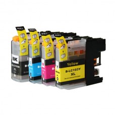 LC103XL  New Compatible Ink Cartridge Set (BK/C/M/Y) for Brother LC-103XL