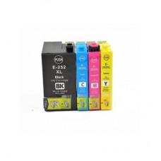 4 Ink Value Pack BK/C/M/Y Remanufactured Ink Cartridges High Yield for Epson T252XL