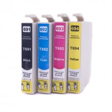  4Packs Remanufactured Ink Cartridges Value Pack (BK/C/M/Y) for Epson T069